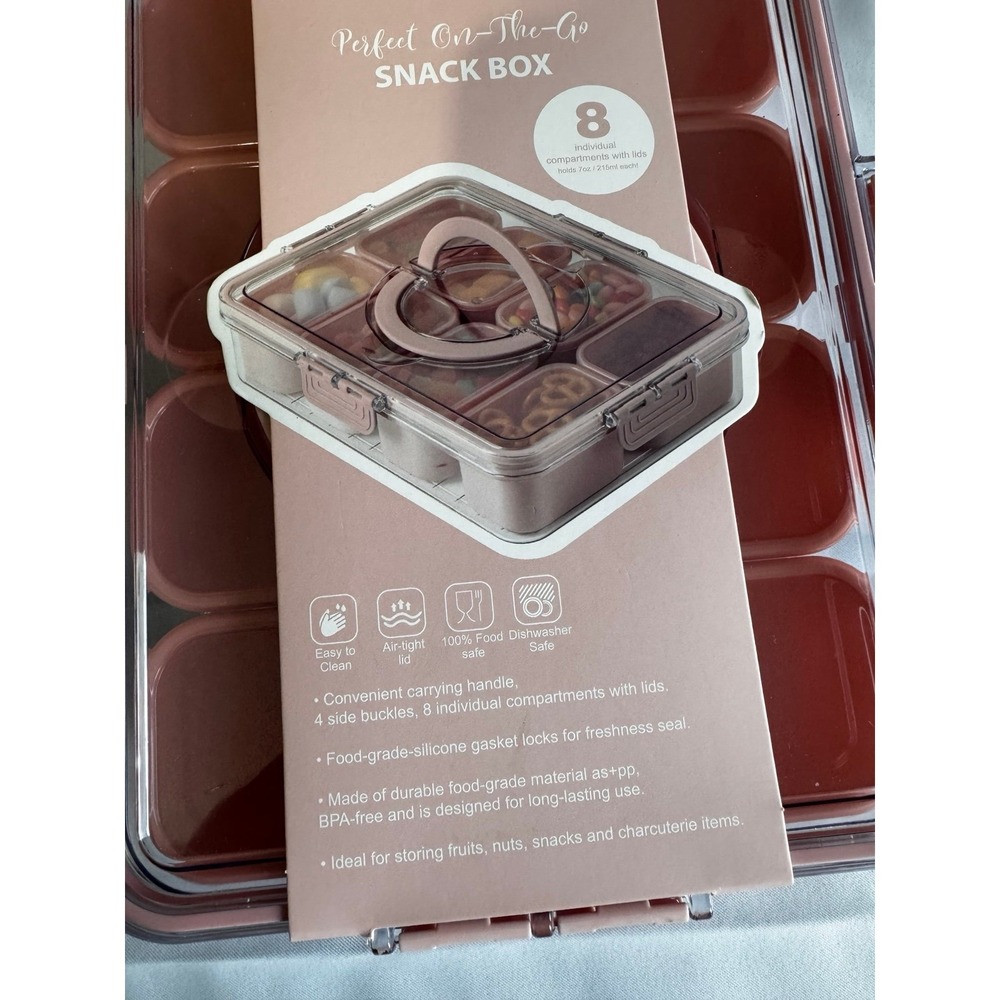 CWC Cook With Color On-The-Go Snack Box 8 Compartment Food Container Pink - Picture 6 of 12